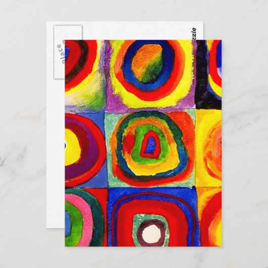 Kandinsky Farbstudie Quadrate Vierkantjes Cirkels Briefkaart (Voorkant / Achterkant)