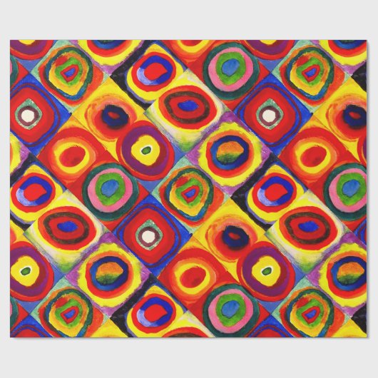 Kandinsky Farbstudie Quadrate Vierkantjes Cirkels Cadeaupapier (Vlak)