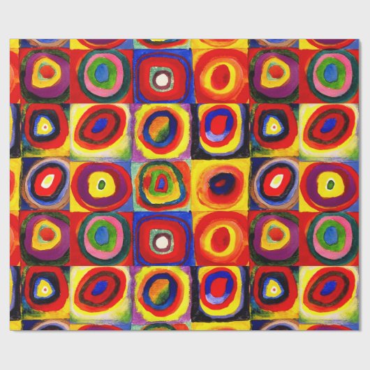Kandinsky Farbstudie Quadrate Vierkantjes Cirkels Cadeaupapier (Vlak)
