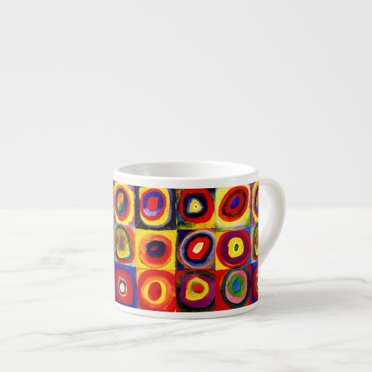 Kandinsky Farbstudie Quadrate Vierkantjes Cirkels Espresso Kop (Voorkant rechts)