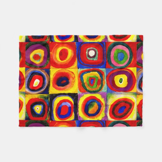 Kandinsky Farbstudie Quadrate Vierkantjes Cirkels Fleece Deken (Voorkant (Horizontaal))