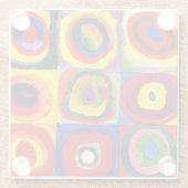 Kandinsky Farbstudie Quadrate Vierkantjes Cirkels Glazen Onderzetter (Achterkant)