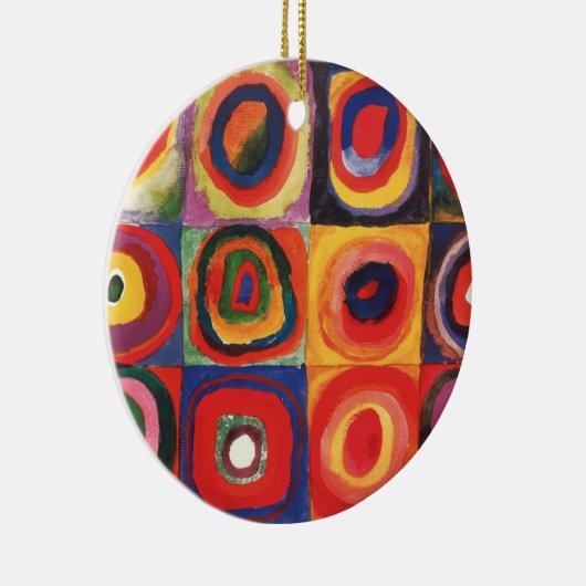 Kandinsky Farbstudie Quadrate Vierkantjes Cirkels  Keramisch Ornament (Rechts)