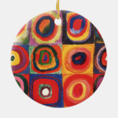 Kandinsky Farbstudie Quadrate Vierkantjes Cirkels  Keramisch Ornament (Achterkant)