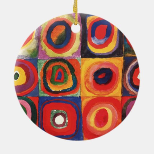 Kandinsky Farbstudie Quadrate Vierkantjes Cirkels Keramisch Ornament (Achterkant)