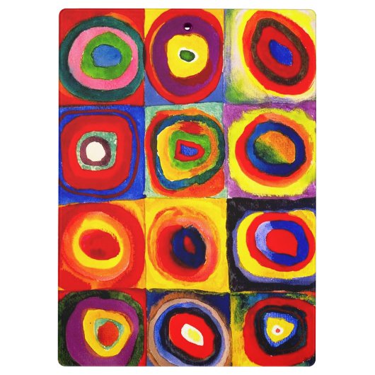Kandinsky Farbstudie Quadrate Vierkantjes Cirkels Klembord (Achterkant)
