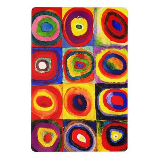 Kandinsky Farbstudie Quadrate Vierkantjes Cirkels Mini Klembord (Achterkant)