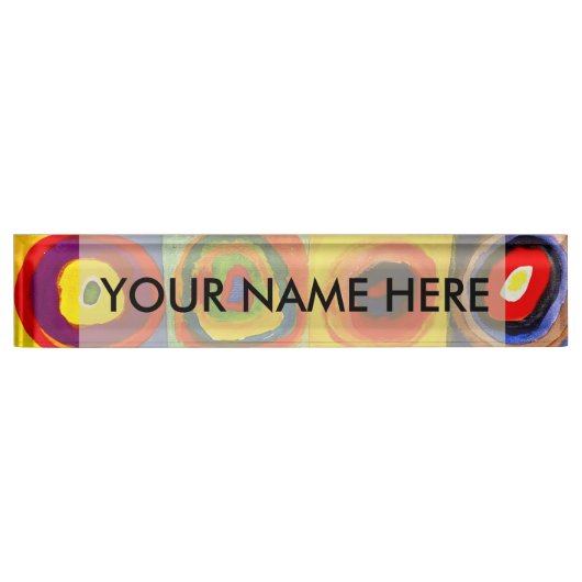 Kandinsky Farbstudie Quadrate Vierkantjes Cirkels  Naambordje (Voorkant)