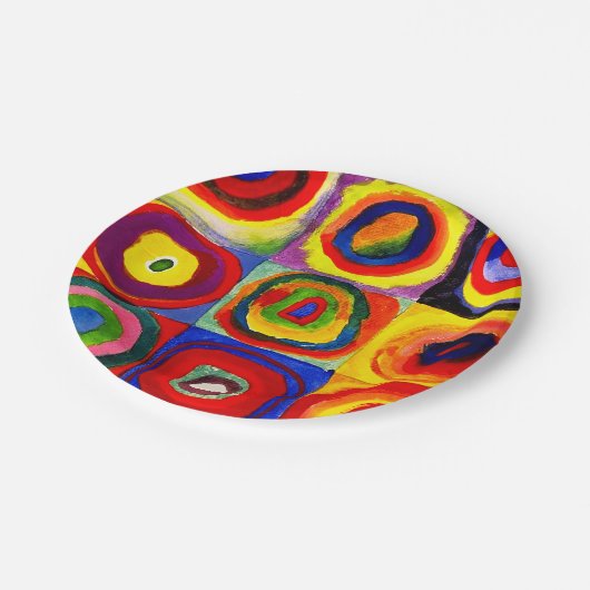 Kandinsky Farbstudie Quadrate Vierkantjes Cirkels  Papieren Bordje (Gekanteld)