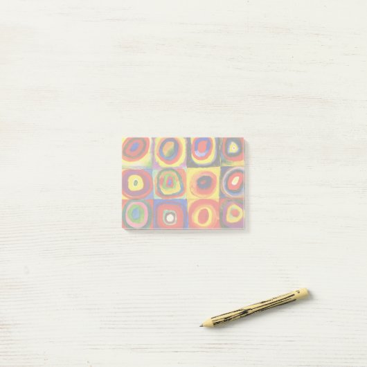 Kandinsky Farbstudie Quadrate Vierkantjes Cirkels  Post-it® Notes (Op bureau)
