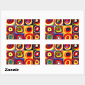 Kandinsky Farbstudie Quadrate Vierkantjes Cirkels  Rechthoekige Sticker (Vel)