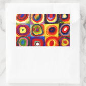 Kandinsky Farbstudie Quadrate Vierkantjes Cirkels  Rechthoekige Sticker (Tas)