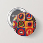 Kandinsky Farbstudie Quadrate Vierkantjes Cirkels  Ronde Button 5,7 Cm (Voorkant /achterkant)