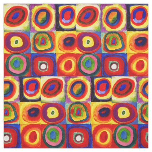 Kandinsky Farbstudie Quadrate Vierkantjes Cirkels Stof (Swatch)