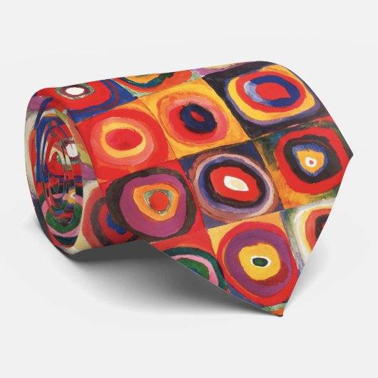 Kandinsky Farbstudie Quadrate Vierkantjes Cirkels  Stropdas (Opgerold)