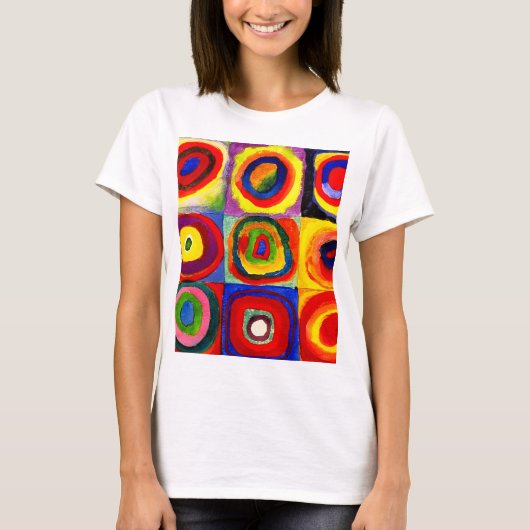 Kandinsky Farbstudie Quadrate Vierkantjes Cirkels  T-shirt (Voorkant)