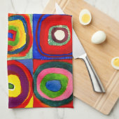 Kandinsky Farbstudie Quadrate Vierkantjes Cirkels  Theedoek (Quarter Fold)