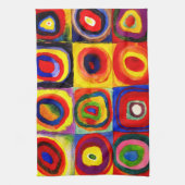 Kandinsky Farbstudie Quadrate Vierkantjes Cirkels  Theedoek (Verticaal)