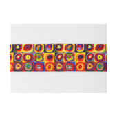 Kandinsky Farbstudie Quadrate Vierkantjes Cirkels  Uitnodigingen Wikkel (Achterkant Voorbeeld)