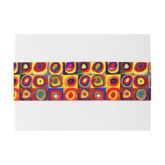 Kandinsky Farbstudie Quadrate Vierkantjes Cirkels Uitnodigingen Wikkel (Achterkant Voorbeeld)