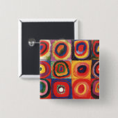 Kandinsky Farbstudie Quadrate Vierkantjes Cirkels Vierkante Button 5,1 Cm (Voorkant /achterkant)