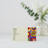 Kandinsky Farbstudie Quadrate Vierkantjes Cirkels  Visitekaartje (Staand voorkant)