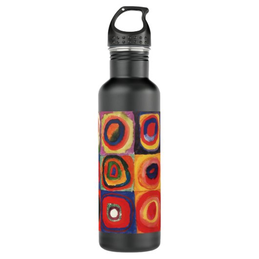 Kandinsky Farbstudie Quadrate Vierkantjes Cirkels  Waterfles (Voorkant)