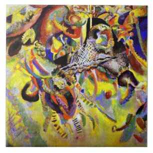 Kandinsky - Fugue, abstracte schilderkunst, Tegeltje