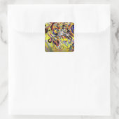 Kandinsky - Fugue, abstracte schilderkunst, Vierkante Sticker (Tas)