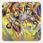Kandinsky - Fugue, abstracte schilderkunst, Vierkante Sticker (Voorkant)