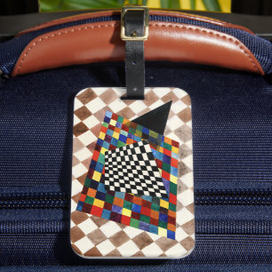 Kandinsky - Gecontroleerd, kleurrijk abstract schi Bagagelabel