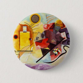 Kandinsky Geel Rood Blauw Abstract schilderij Ronde Button 5,7 Cm