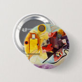 Kandinsky Geel Rood Blauw Abstract schilderij Ronde Button 5,7 Cm (Voorkant /achterkant)