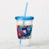Kandinsky geel-rood-blauw acryl drinkbeker (Achterkant)