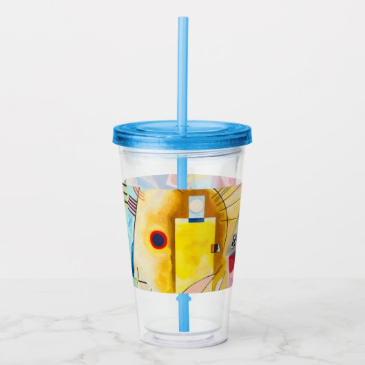 Kandinsky geel-rood-blauw acryl drinkbeker (Voorkant)