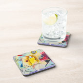 Kandinsky geel-rood-blauw bier onderzetter (Rechterzijde)