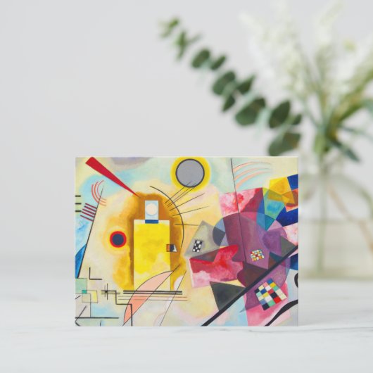 Kandinsky geel-rood-blauw briefkaart (Staand voorkant)
