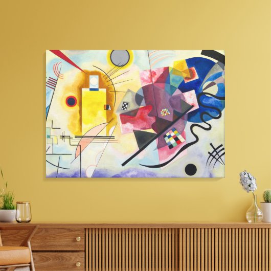 Kandinsky - Geel Rood Blauw Canvas Afdruk (Insitu (Woonkamer))