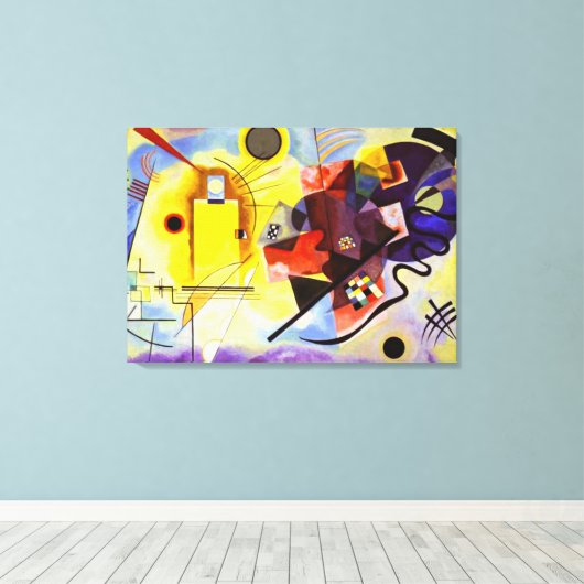 Kandinsky - geel-rood-blauw canvas afdruk (Insitu (Houten vloer))