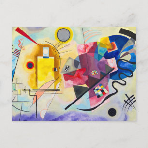 Kandinsky geel-rood-blauw feestdagenkaart