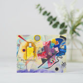 Kandinsky geel-rood-blauw feestdagenkaart (Staand voorkant)