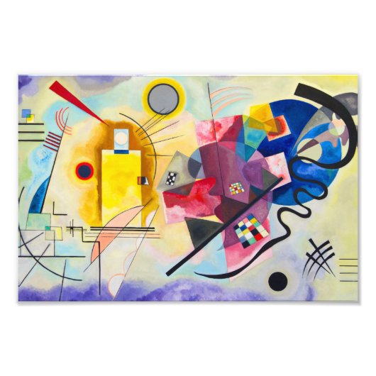 Kandinsky geel-rood-blauw foto afdruk (Voorkant)