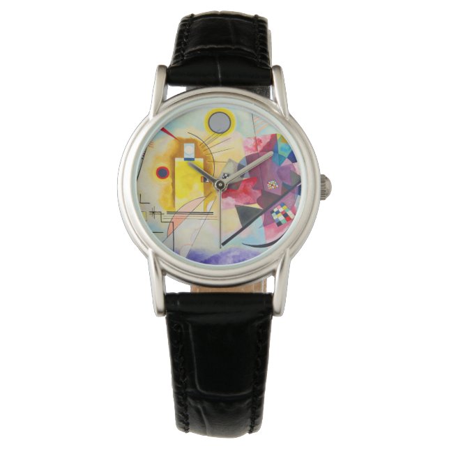 Kandinsky geel-rood-blauw horloge (Voorkant)