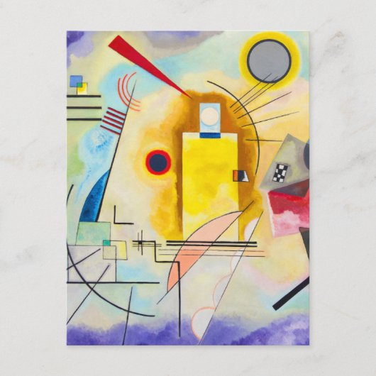 Kandinsky geel-rood-blauw informatiekaartje (Voorkant)