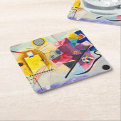 Kandinsky geel-rood-blauw kartonnen onderzetters (Schuin)