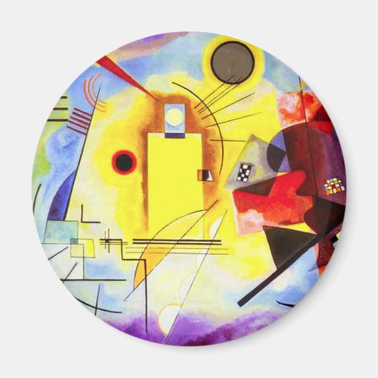 Kandinsky Geel Rood Blauw Magneet (Voorkant)