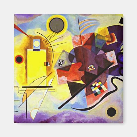 Kandinsky - geel-rood-blauw magneet (Voorkant)