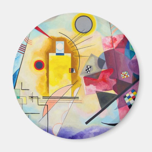 Kandinsky geel-rood-blauw magneet (Voorkant)