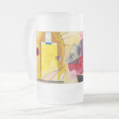 Kandinsky geel-rood-blauw matglas bierpul (Voorkant links)