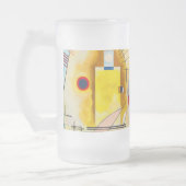 Kandinsky geel-rood-blauw matglas bierpul (Links)